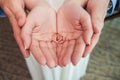 Wedding rings in hand Royalty Free Stock Photo