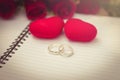 Wedding rings and heart Royalty Free Stock Photo