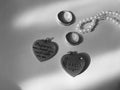 Wedding rings and hearts