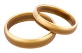 Wedding rings his and hers matching set, 3D rendering Royalty Free Stock Photo