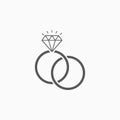 Wedding rings icon, ring, diamond ring, jewelry Royalty Free Stock Photo