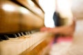 Wedding rings lie on the piano keys Royalty Free Stock Photo