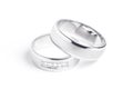 White gold matted wedding rings