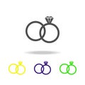 wedding rings multicolored icons. Element of life married people illustration. Signs and symbols collection icon for websites, web Royalty Free Stock Photo