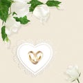 Wedding rings and ornamental heart Royalty Free Stock Photo