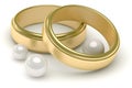 Wedding rings and pearls