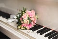 Wedding rings on the piano Royalty Free Stock Photo
