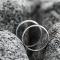 Wedding rings put on the Stone. Royalty Free Stock Photo