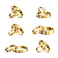 Wedding Rings Realistic Set Royalty Free Stock Photo