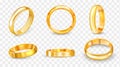 Wedding Rings Realistic Set Royalty Free Stock Photo