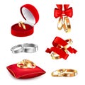 Wedding Rings Realistic Set Royalty Free Stock Photo