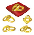 Wedding Rings - realistic vector set of objects