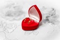 Wedding rings in red box Royalty Free Stock Photo