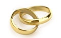 Wedding rings set of gold metal on white background isolated vector illustration Royalty Free Stock Photo