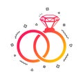 Wedding rings sign icon. Engagement symbol. Vector Royalty Free Stock Photo