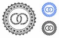 Wedding Rings Stamp Mosaic Icon of Circle Dots