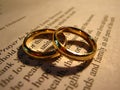 Wedding Rings on Stevenson`s Wedding Prayer Royalty Free Stock Photo