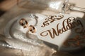 Wedding rings symbol love family. High quality photo. Selective focus Royalty Free Stock Photo