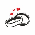 Wedding rings. vector icon