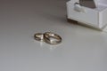 Wedding rings on white background Royalty Free Stock Photo