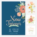 Wedding romantic floral Save the Date invitations