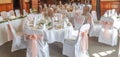 Wedding Room, dinning tables Royalty Free Stock Photo