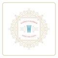 Wedding save the date invitation card vector illustration. Royalty Free Stock Photo