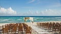 Wedding by the sea in Cancun Mexico Royalty Free Stock Photo