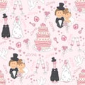 Wedding seamless pattern.