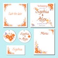 Wedding set card. Save the date.