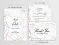 Wedding set. Cards template of geometric design Royalty Free Stock Photo