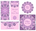 Wedding set. Invitation, thank you cards, save the date cards