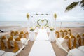 Wedding setup detail on the beach.