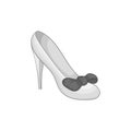 Wedding shoe icon, black monochrome style