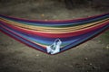 Wedding shoes lie on a hammock Royalty Free Stock Photo