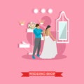 Wedding shop interior - vector illustration