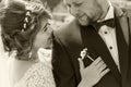 Wedding shot of the bride and groom close-up. Black and white ph Royalty Free Stock Photo