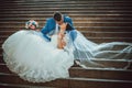 Wedding shot of bride and groom Royalty Free Stock Photo