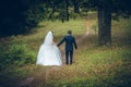 Wedding shot of bride and groom