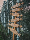 Wedding signpost, arrows, standing sign