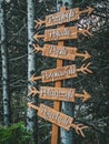 Wedding signpost, arrows, standing sign