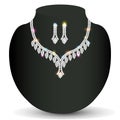 Wedding silver necklace woman with precious stones