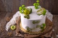 Wedding or St. Valentine`s Day cake. Bscuit with lime. Royalty Free Stock Photo