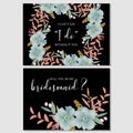 Blue anemone flower bridesmaid card template