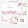 WEDDING STATIONERY Floral Template Vector Illustration Set Royalty Free Stock Photo