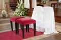 Wedding stool church Royalty Free Stock Photo