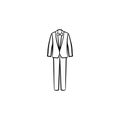 Wedding suit hand drawn sketch icon. Royalty Free Stock Photo