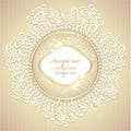 Wedding or sweet frame with pearls petals and lace Royalty Free Stock Photo