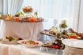 Wedding table with appetizers