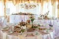Wedding table appointments with beautiful decor Royalty Free Stock Photo